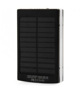 30000mAh Solar Mobile Power Bank Camping Lamp Design Dual USB Ports External Battery Charger