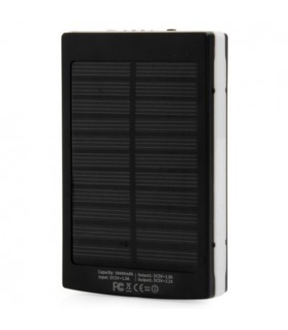 30000mAh Solar Mobile Power Bank Camping Lamp Design Dual USB Ports External Battery Charger