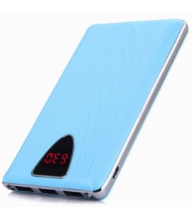 20000mAh Portable Power Bank 3 USB Output Interface LCD Display Dual LED Light Wave Design