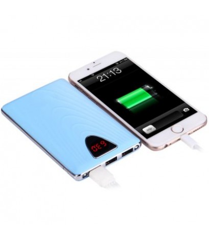 20000mAh Portable Power Bank 3 USB Output Interface LCD Display Dual LED Light Wave Design