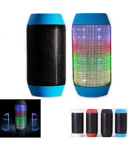 HTH-36 Colorful Red Tube Pattern Rechargeable TF Card Bluetooth Stereophonic Radio Speaker  