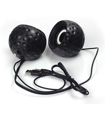 Golf Style  Protable USB 2.0 Speaker for PC / Cellphone / MP3 / DVD 1-Pair  